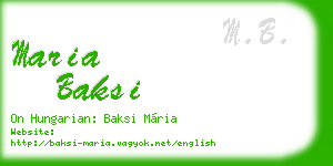 maria baksi business card